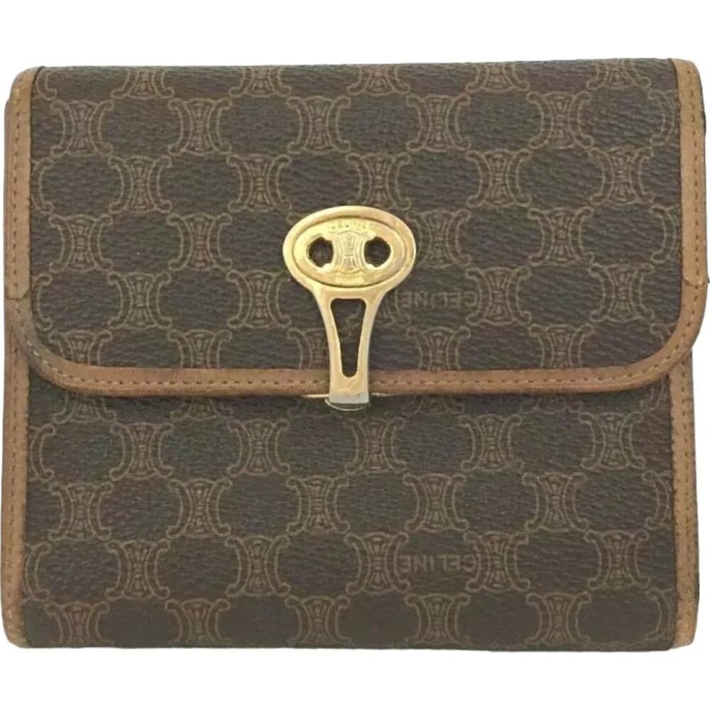 911118AF (C6) Celine Wallet Macadam Trifold Brown PVC
